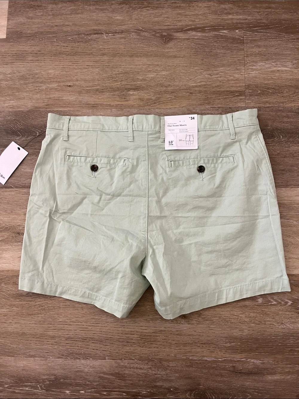 NWT Goodfellow & Co Men's Every Wear Flat Front Shorts Mint Green Size 34